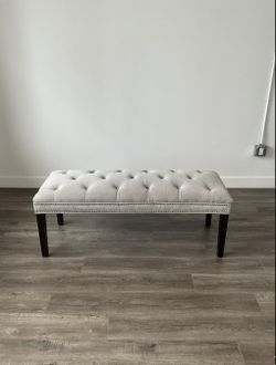 Grey Suede Sofa Bench