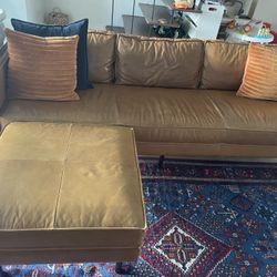 West Elm Axel leather Couch
