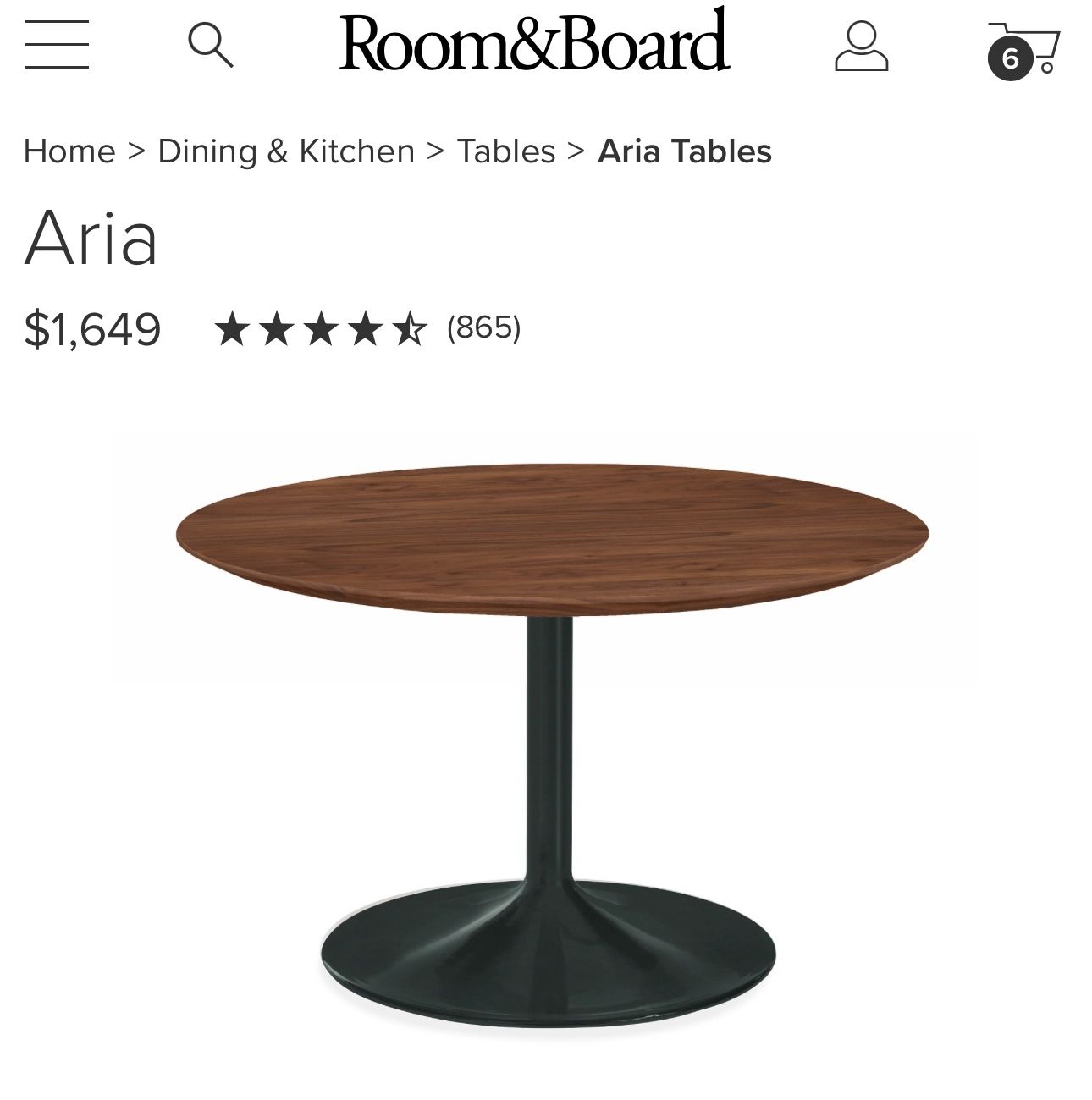 Room And Board Walnut Dining Table