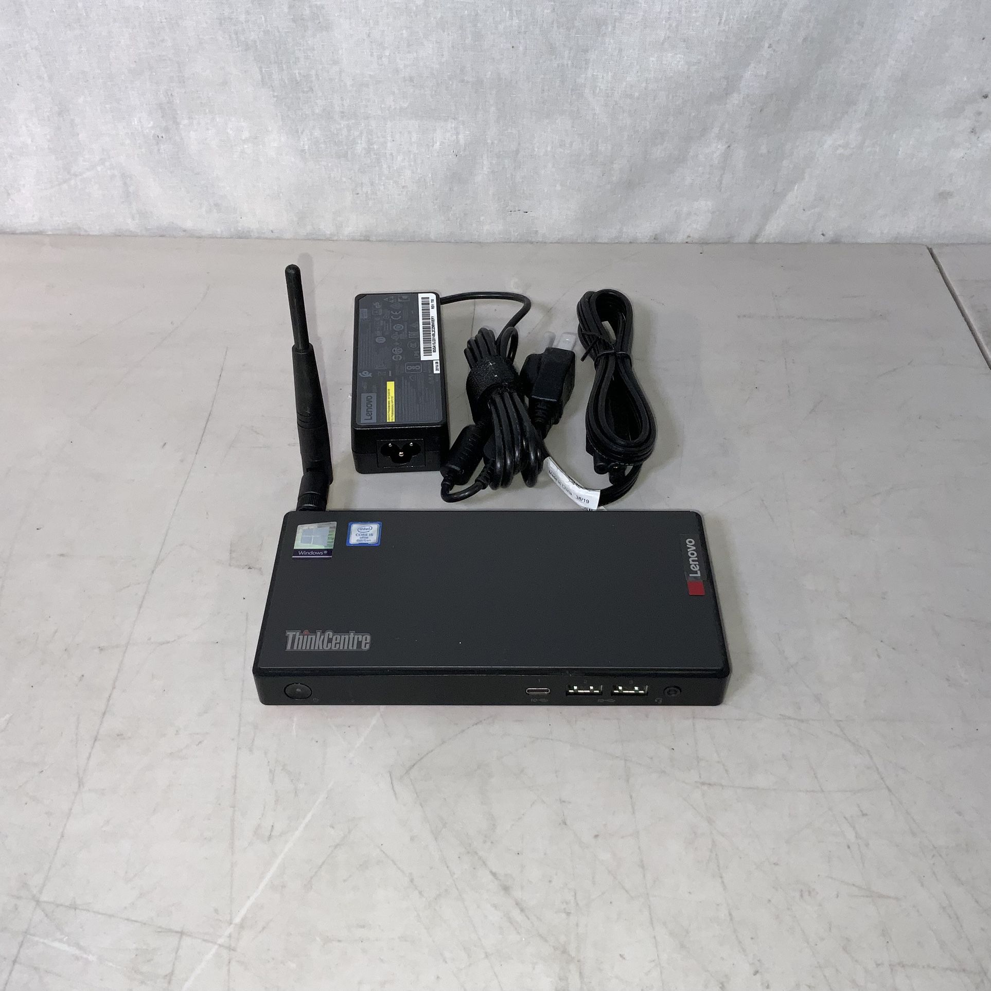 Lenovo ThinkCentre M90N-1 Tiny Desktop, Nano PC, Intel i5 8th Gen, 8GB DDR4, 128GB SSD, Windows 10, WiFi Bluetooth, Comes With Power Cord.
