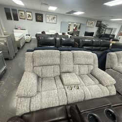 Gorgeous 3PC. Reclining Sofa And Loveseat  Living Room Set Only $1299