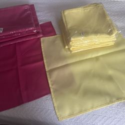28 Pink And 28 Yellow Cloth Table Napkins $20 For Both Colors Or $10 Ea Color Set