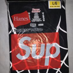 Supreme Hanes Spider-Man Tagless Tees 2 Pack Black Size: Large