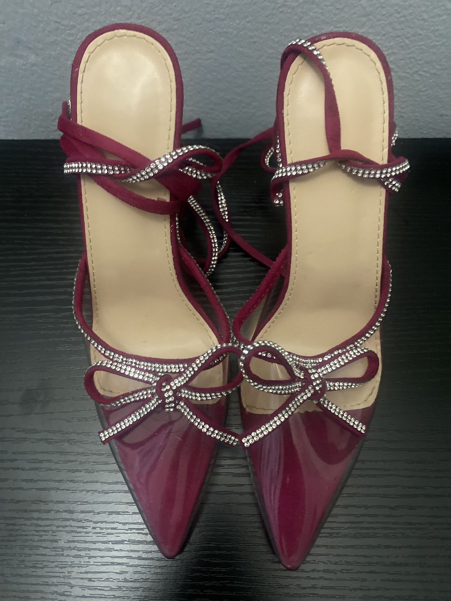 Square Toe Lace Up High Heeled