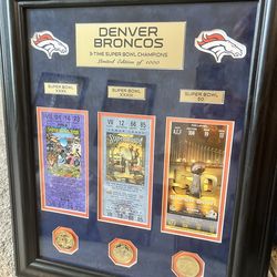 DENVER BRONCOS -LIMITED EDITION -3 TIME SUPER BOWL  PLAQUE