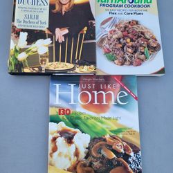 Lot 12N Weight Watchers Dining WIth the Duchess (hardcover), Turn Aroun Program Cookbook (softcover), Just Like Home (magazine) Lot of 3 items