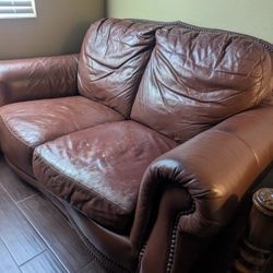 Leather Loveseat 
