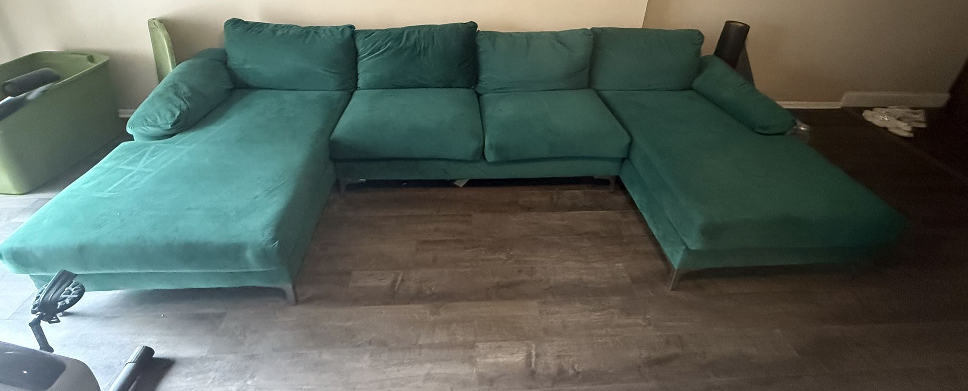 Velvet Green Sectional ( Couch)