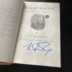 Signed Deathly Hallows JK Rowling Book Autographed Harry Potter