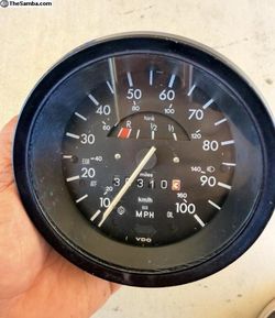 vw 1972 super beetle 100 mph speedometer