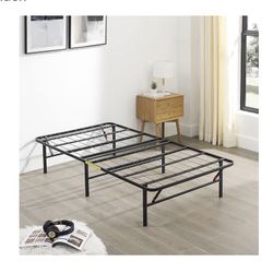 Twin Bed Frame , Foldable Metal Platform, Sturdy Steel, No Box Spring Needed, 14-inch High, Tool-Free Setup, Twin Size, Black  $80