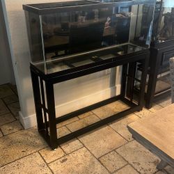 55 Gallon Aguarium w/ Back Glass Black & Metal Stand 