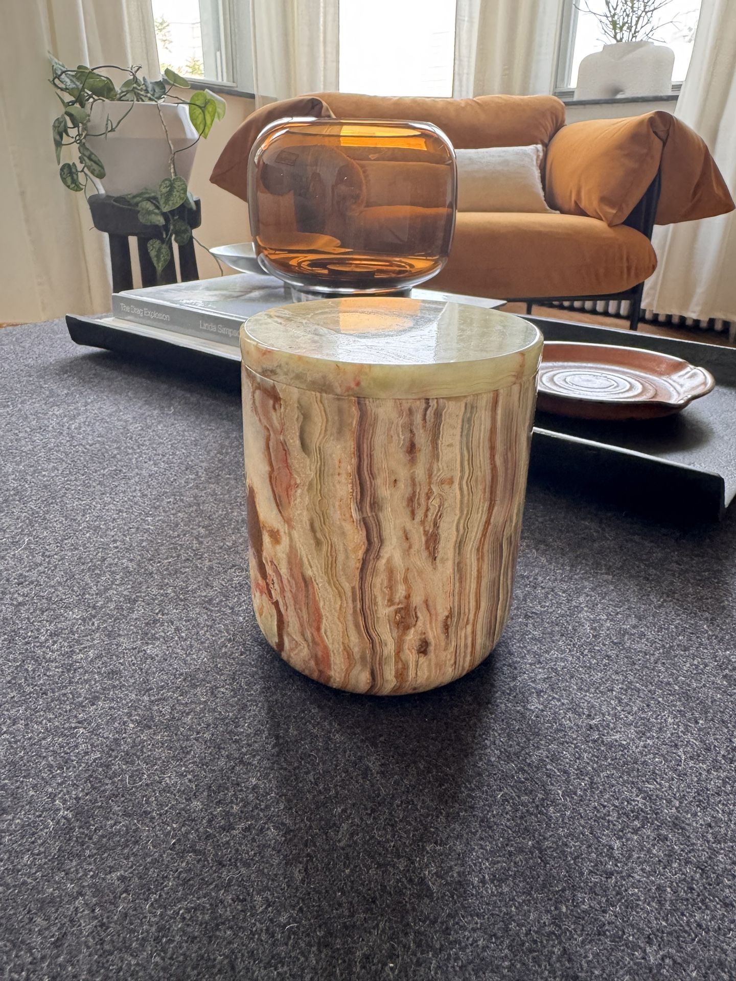 The Luxuriate Green Onyx Candle Holder