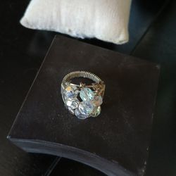 Silver Or Tone Snowflake Ring 