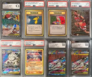 Pokemon and Fleer Metal Graded Trading Cards (The price for all ) it can be sold separately also