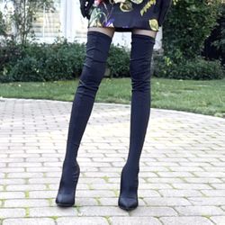 fabric  thigh High Boots Size 9