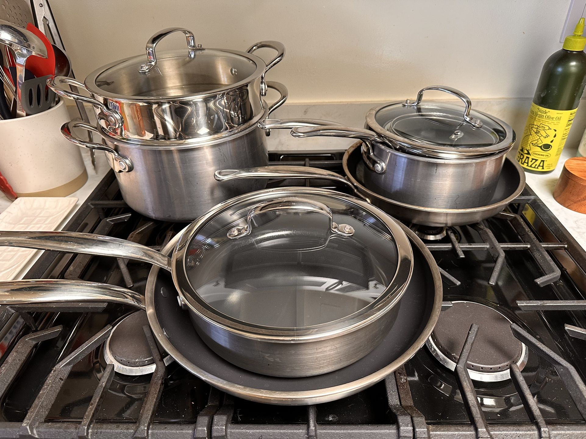 Greenpan Premier Max Nonstick Stainless Steel Ceramic Pots And Pan Set