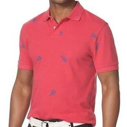NWT Chaps Redberry Lobster-Print Pique Polo Shirt, Men’s Size Large