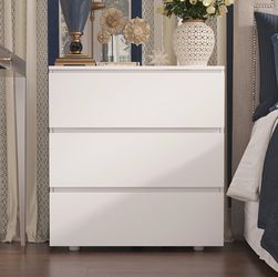 White 3 Drawer Dresser