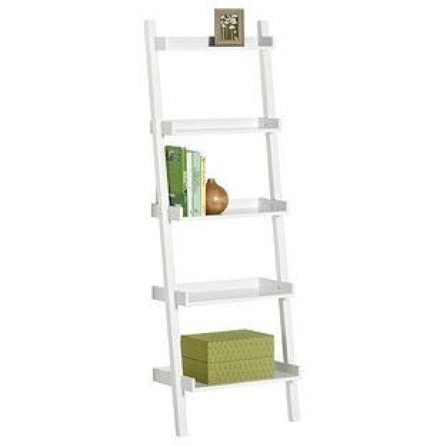 The Container Store Linea Leaning Bookcases + Leaning Desk