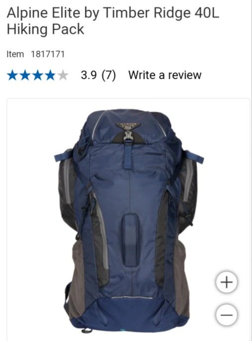 Alpine Elite 40L Hiking Backpack, New