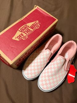 Vans Classic Slip-On Pink Checkerboard Sneakers