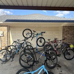 GT TREK SPECIALIZED mountain bikes front suspension ready to ride