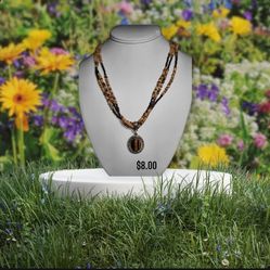 Fantasy Wood Beed Necklace & Earing Set