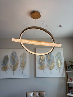 Modern Crystal Chandelier 2 Golden Rings Suspension Pendant - 65+85cm