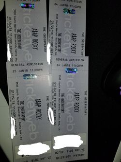 ASAP ROCKY TICKETS 85 EACH