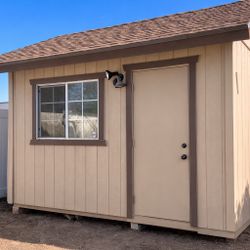 12x10 Storage Shed w/ Electrical + Workbench – Clean & Ready to Use 