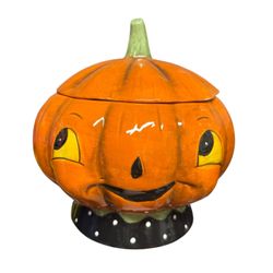 New Johanna Parker Jackie Jack O Lantern Pumpkin Canister