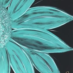 Painting Beautiful Blue Flower, Hand Painted 