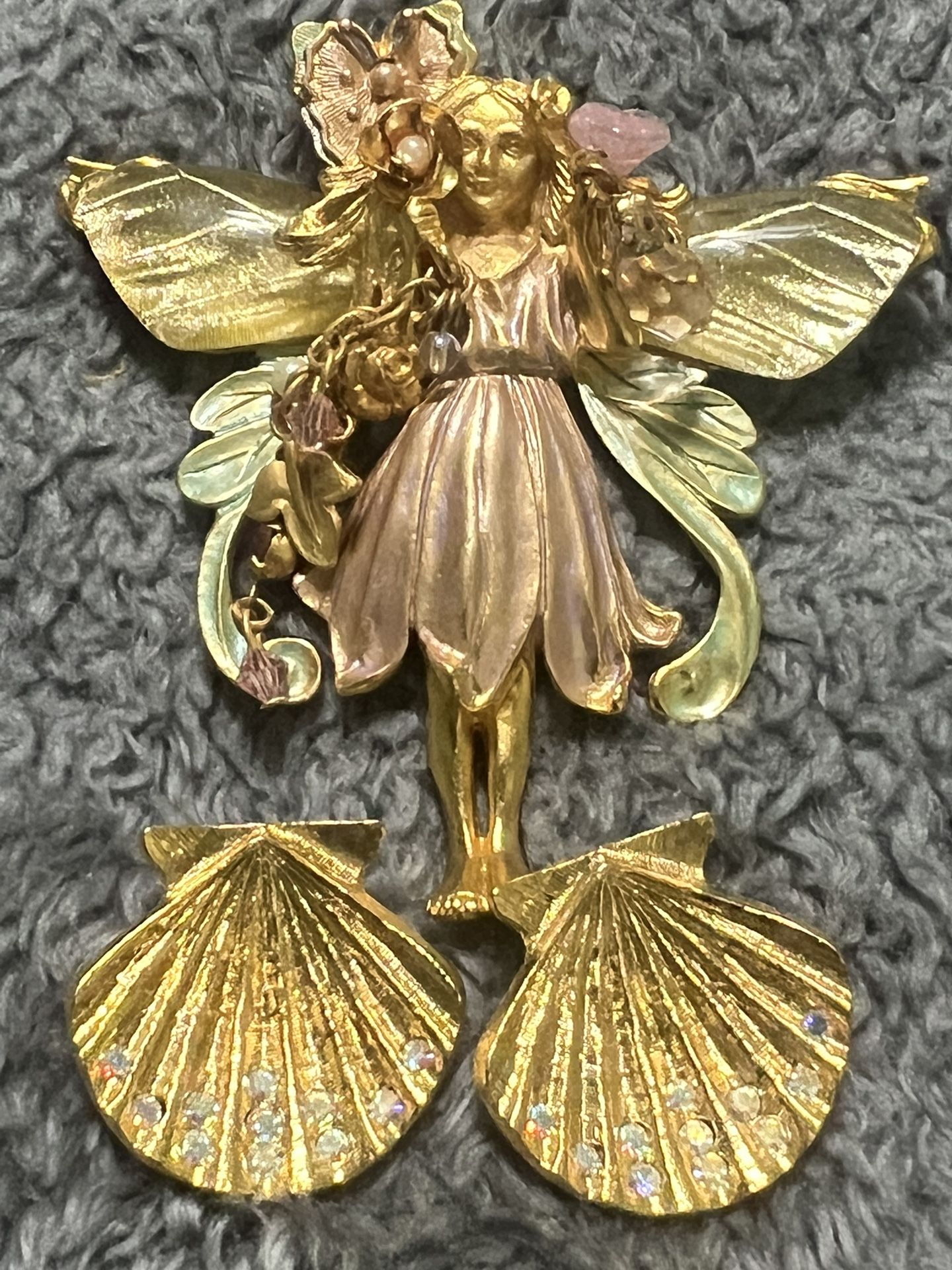Kirk Folly Fairy Angle Brooch Pendent And Seashell Earrings,All Products : American Fashion Style Bags On Sale