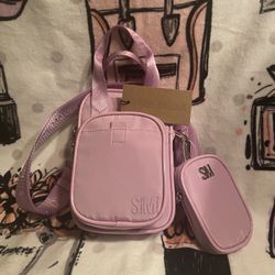 Authentic Pink Steam Man, Crossbody Bag, Two Pockets, Zipper Closure