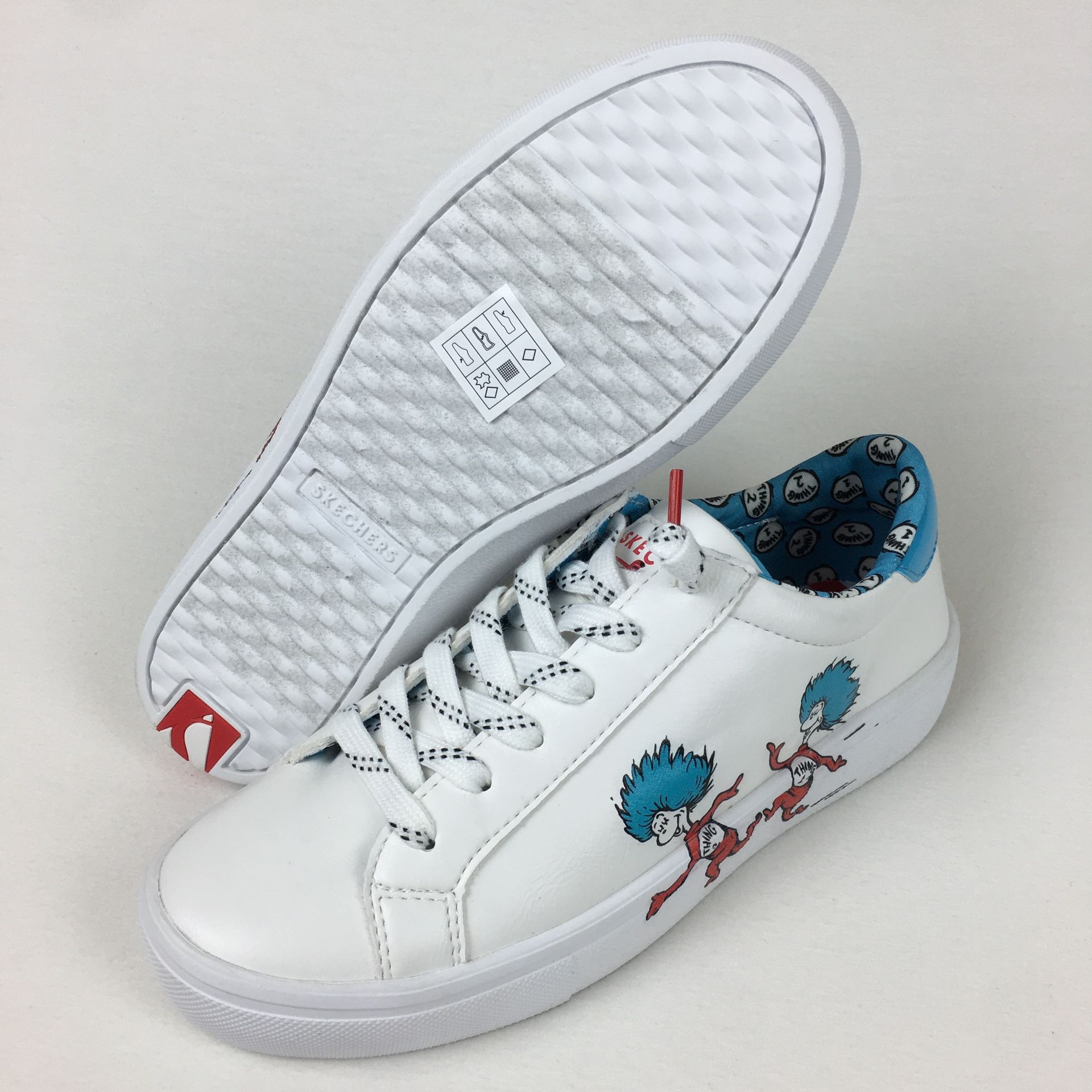 Skechers X Seuss Goldie Two Things White Blue Red Sneaker