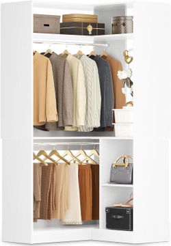 Aheaplus Corner Closet System With Shelves, 34'' Organizer