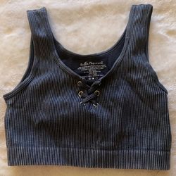 blue crop top/bralette top
