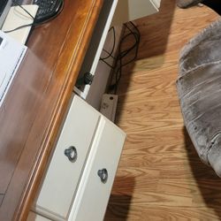 Desk And Printer Hutch