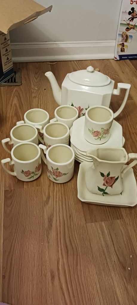 Vintage ceramic tea set for 6 persons