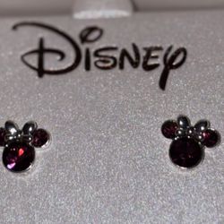 Brand new Mickey Mouse BIRTHSTONE EARRINGS/July & May