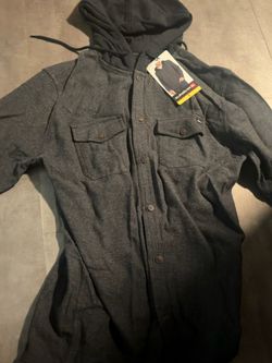 Quicksilver Men’s S grey hooded flannel