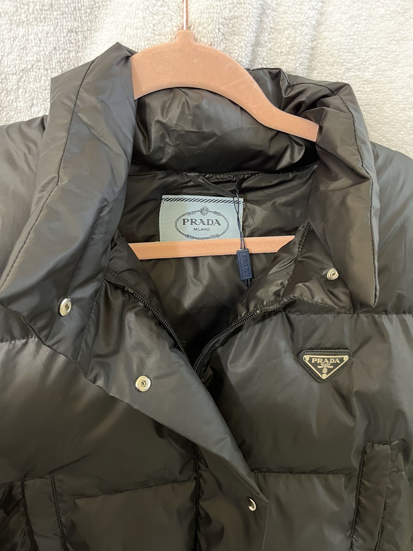 Black Prada Puff Jacket Vest