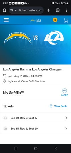 Chargers Tickets Vs Rams No Services Fees