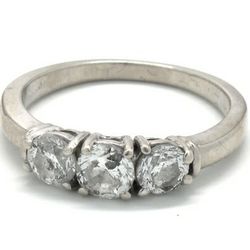 Ladies Three-Diamond Engagement Ring