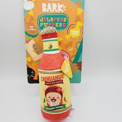 Bark Jalapeno Puppers Chihuahua Habanero Pupper Sauce Squeaker Dog Toy All Sizes
