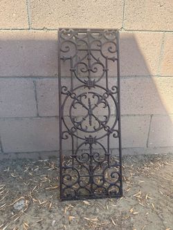 Antique Cast/Wrought Iron Decorative Architectural Panel with Scrollwork