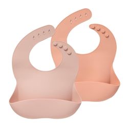 Moonkie Silicone Baby Bibs Set Of 2, BPA Free Waterproof