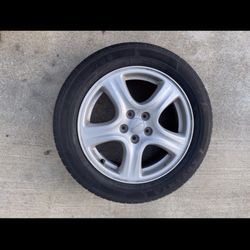 1 Only - 205/55r16 5x100 5x3.94 Stock Impreza Wrx Prius Celica Wheel Rim Good Tire!