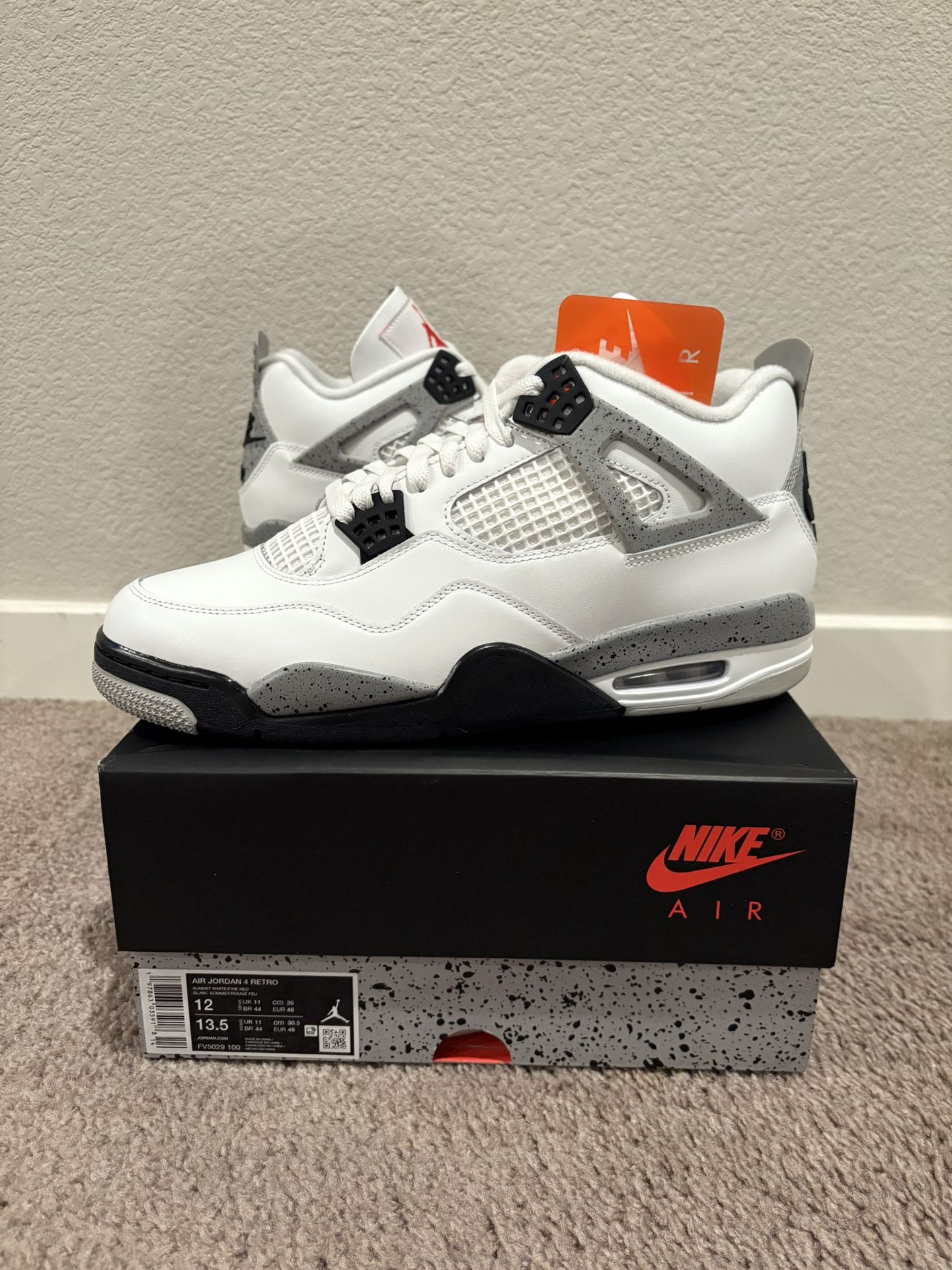 Jordan 4 White cement. Size 12. No Trades